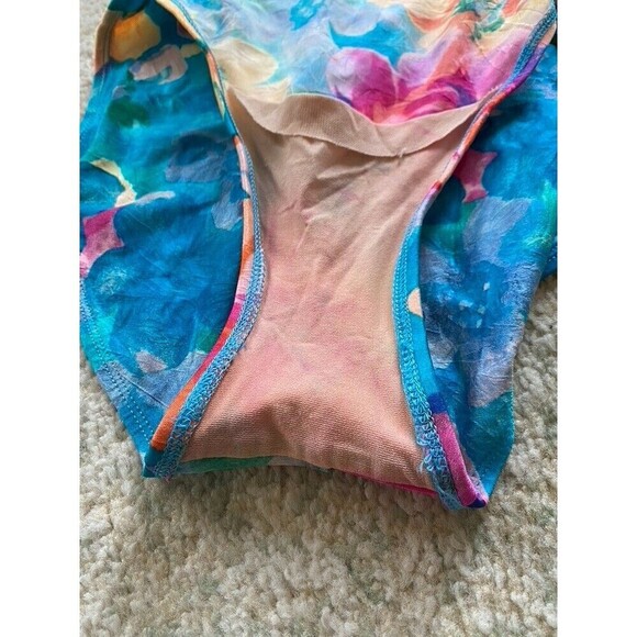 Vintage La Blanca Size 6 Swimsuit Flroal 1 Piece Plunge Front Low Back High Cut - Picture 9 of 9